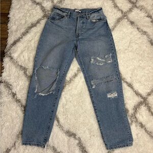 Forever 21 Light Blue Distressed Boyfriend Jeans